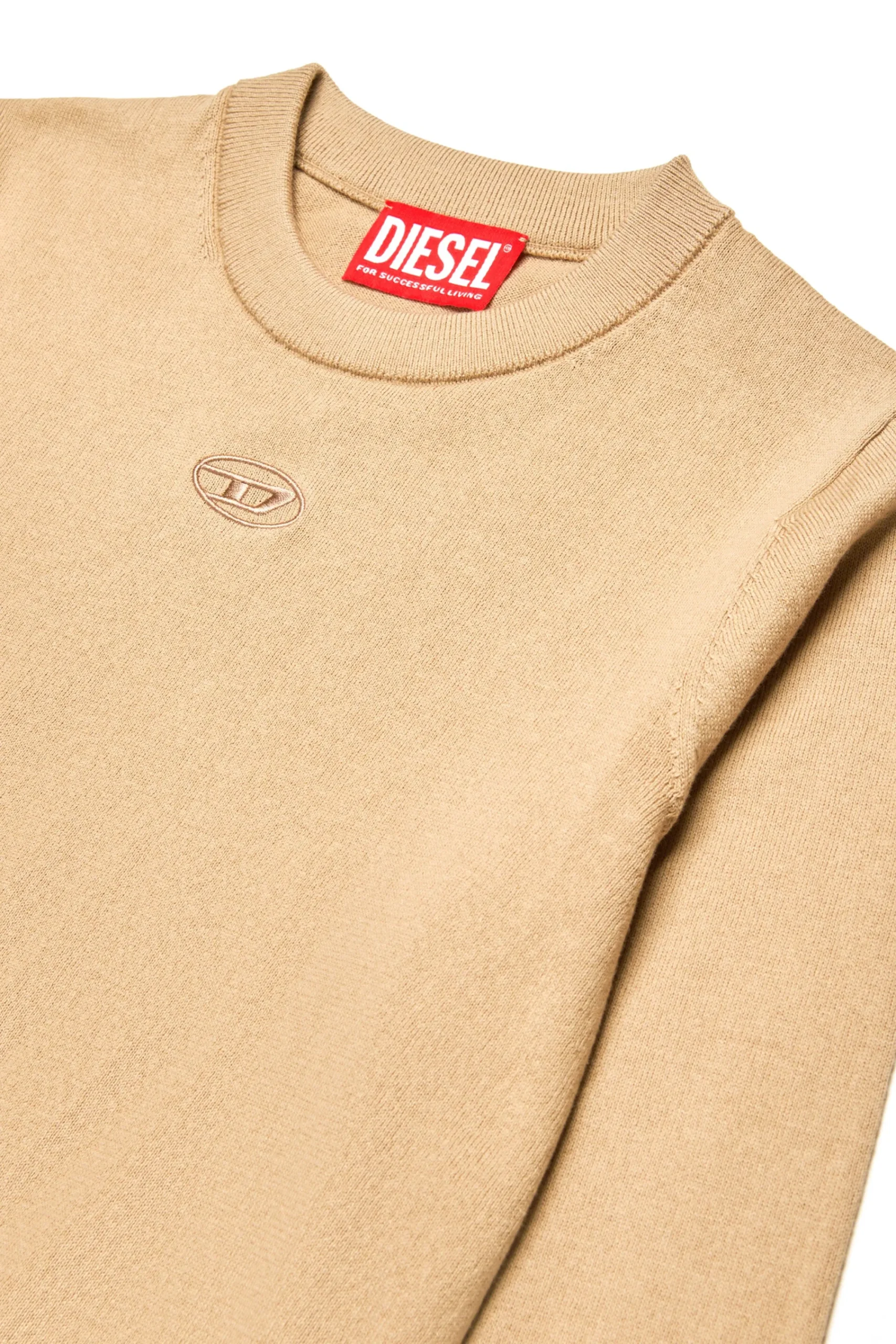 Oval D By Diesel | Oval D By Diesel>DIESEL Cotton pullover branded with Oval D logo beige