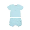 Newborn (0-12M)>MARNI Cotton suit branded with logo placid blue