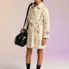 Jackets And Padded Jackets>N°21 Cotton trench jacket with bow creamy white