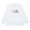 Sweatshirts | Logomania>MM6 MAISON MARGIELA Crew-neck sweatshirt branded with Numeric Logo Pixel white