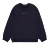 Sweatshirts | Activewear>MARNI Crew-neck sweatshirt branded with logo blue navy