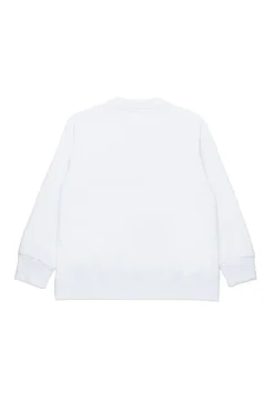 Sweatshirts | Logomania>MM6 MAISON MARGIELA Crew-neck sweatshirt branded with Numeric Logo Pixel white