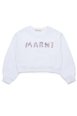 Sweatshirts | Logomania>MARNI Crew-neck sweatshirt branded with Holiday Logo white