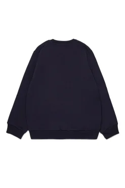 Sweatshirts | Activewear>MARNI Crew-neck sweatshirt branded with logo blue navy