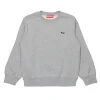 Sweatshirts>DIESEL Crew-neck sweatshirt with embroidered oval D logo grey melange