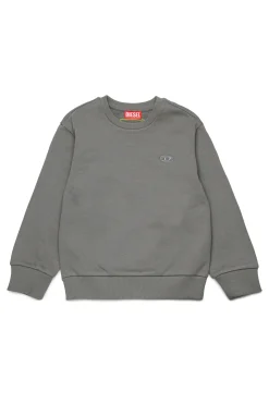Oval D By Diesel | Oval D By Diesel>DIESEL Crew-neck sweatshirt with maxi Oval D logo dark grey