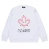 Sweatshirts | Logomania>DSQUARED2 Crew-neck sweatshirt with Maple Leaf outline white