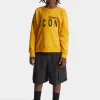 Sweatshirts | Activewear>DSQUARED2 Crew-neck sweatshirt with ICON logo mustard yellow