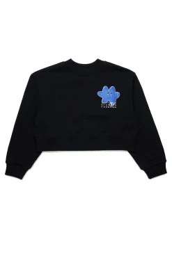 Sweatshirts | Activewear>MM6 MAISON MARGIELA Crew-neck sweatshirt with Happy Star graphics black