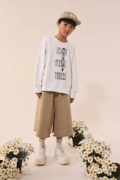Sweatshirts | Logomania>MM6 MAISON MARGIELA Crew-neck sweatshirt with Stretched logo white