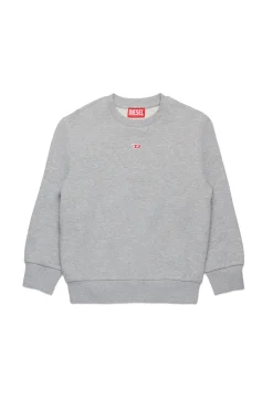 Sweatshirts | Activewear>DIESEL Crew-neck sweatshirt with patch grey melange