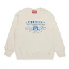 Sweatshirts>DIESEL Crew-neck sweatshirt with Jacron print off white