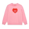 Sweatshirts>DIESEL Crew-neck sweatshirt with heart graphic pink