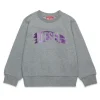 Sweatshirts | Sweatshirts>DIESEL Crew-neck sweatshirt with brushed effect logo grey melange