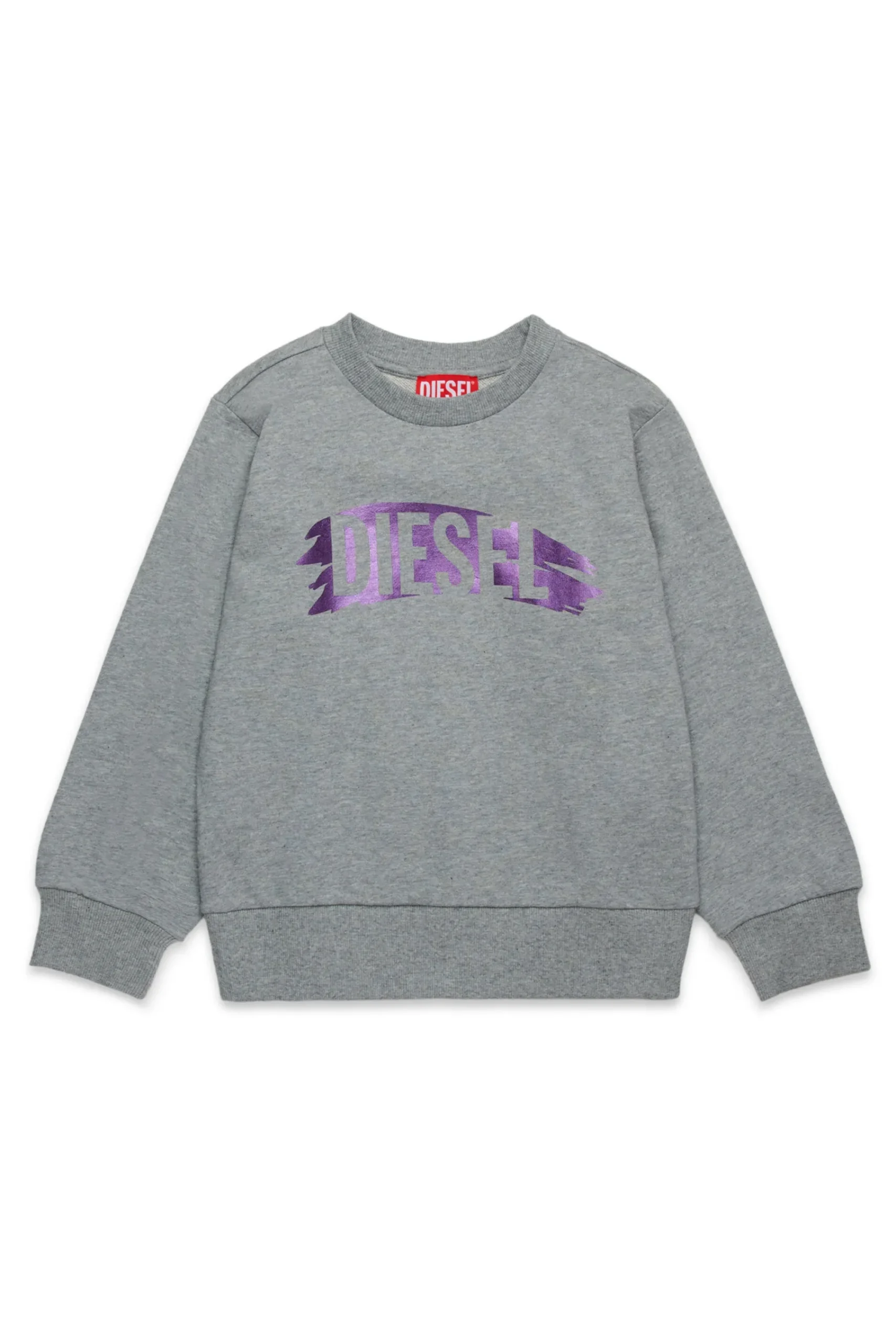 Sweatshirts | Sweatshirts>DIESEL Crew-neck sweatshirt with brushed effect logo grey melange