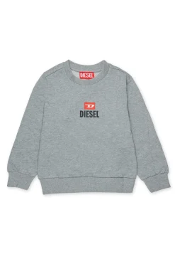 Sweatshirts | Sweatshirts>DIESEL Crewneck sweatshirt with D logo grey melange
