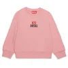 Sweatshirts | Sweatshirts>DIESEL Crewneck sweatshirt with D logo light pink