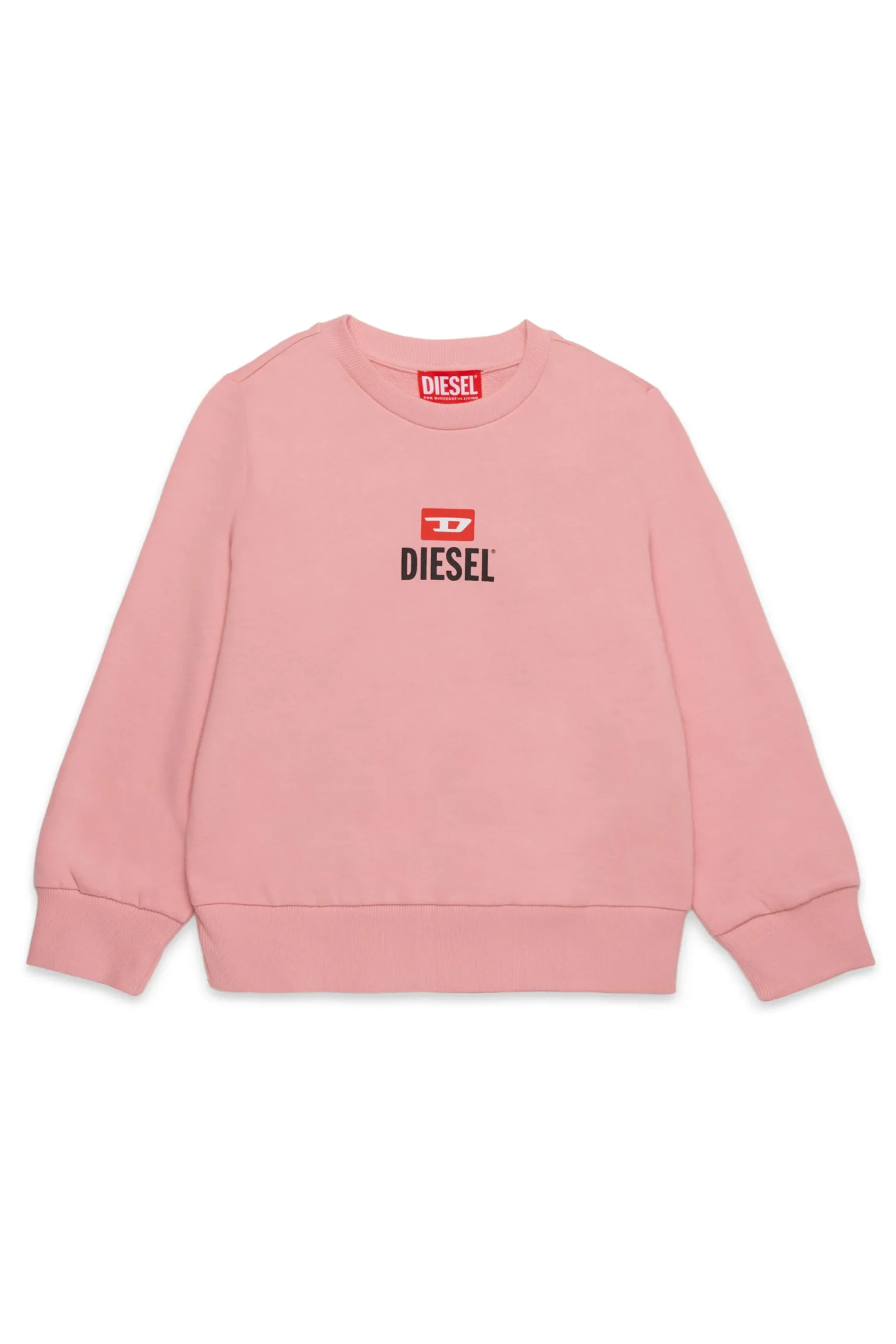 Sweatshirts | Sweatshirts>DIESEL Crewneck sweatshirt with D logo light pink