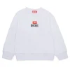 Sweatshirts | Sweatshirts>DIESEL Crewneck sweatshirt with D logo white