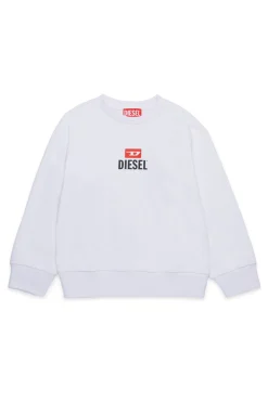 Sweatshirts | Sweatshirts>DIESEL Crewneck sweatshirt with D logo white