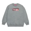 Sweatshirts>DIESEL Crew-neck sweatshirt with sequin logo grey melange