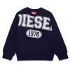 Sweatshirts | Sweatshirts>DIESEL Crewneck sweatshirt with maxi 1978 graphics blue peacoat