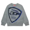 Sweatshirts | Sweatshirts>DIESEL Crew-neck sweatshirt with maxi shield logo grey melange