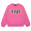 Sweatshirts>DSQUARED2 Crew-neck sweatshirt with boxed logo fuxia