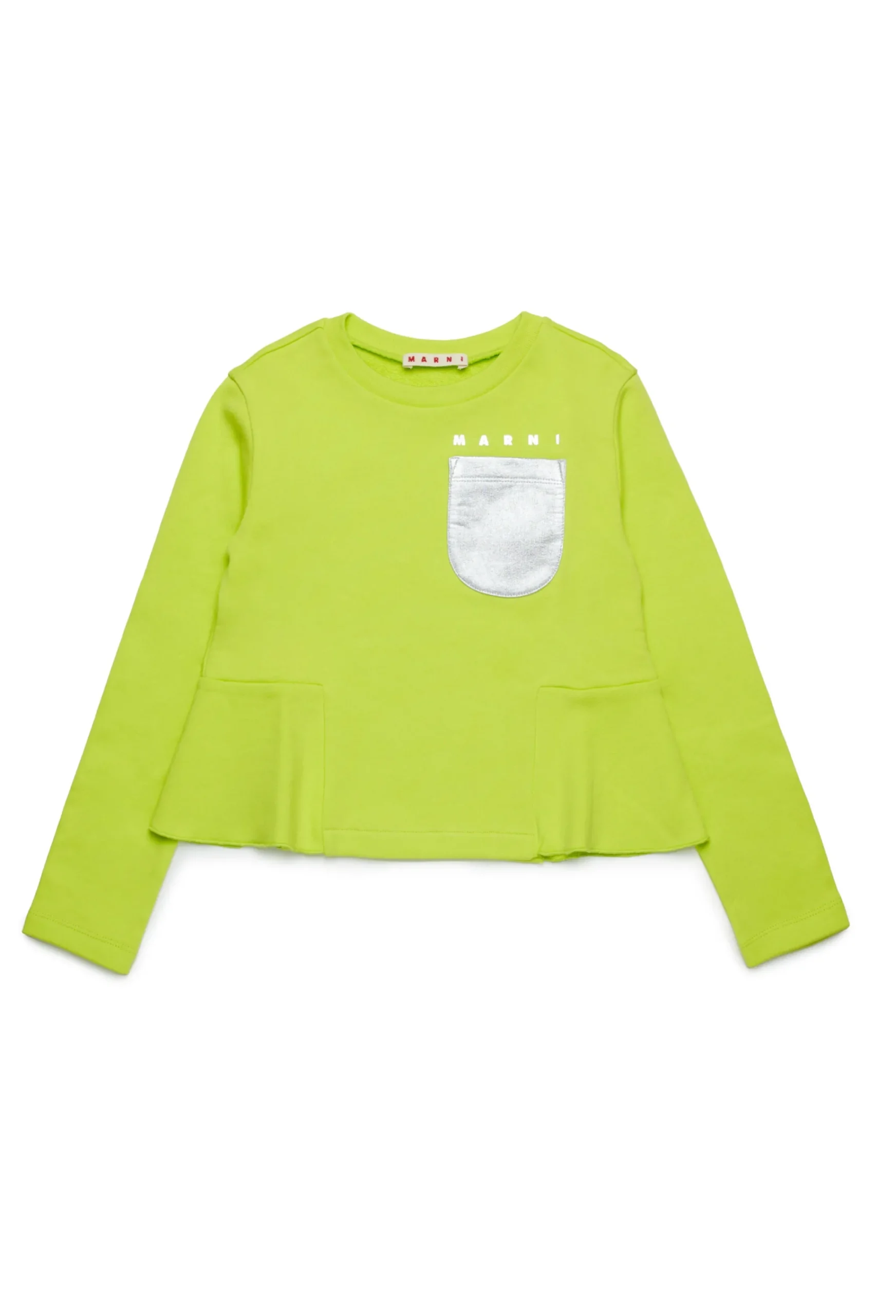 Sweatshirts>MARNI Crew-neck sweatshirt with mylar pocket slime green