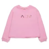 Sweatshirts>MARNI Crew-neck sweatshirt with baguette logo antique lilac pink