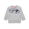 Sweatshirts | Oval D By Diesel>DIESEL Crew-neck sweatshirt with used-effect Oval D logo grey melange