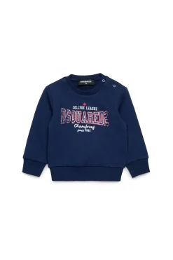 Sweatshirts | Activewear>DSQUARED2 Crew-neck sweatshirt with college print dark blue
