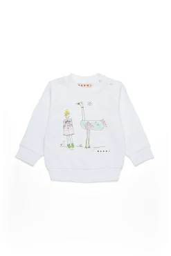 Sweatshirts>MARNI Crew-neck sweatshirt with designs white