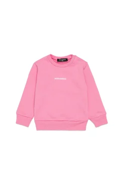 Sweatshirts | Activewear>DSQUARED2 Crew-neck sweatshirt with logo minnie pink