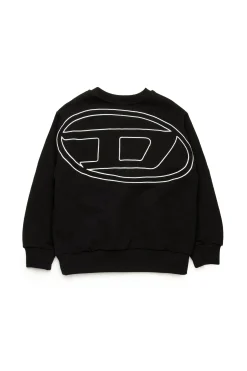 Oval D By Diesel | Oval D By Diesel>DIESEL Crew-neck sweatshirt with maxi Oval D logo black