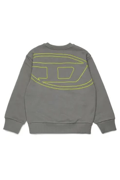 Oval D By Diesel | Oval D By Diesel>DIESEL Crew-neck sweatshirt with maxi Oval D logo dark grey