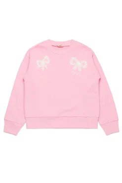 Sweatshirts>N°21 Crew-neck sweatshirt with lace bows pink