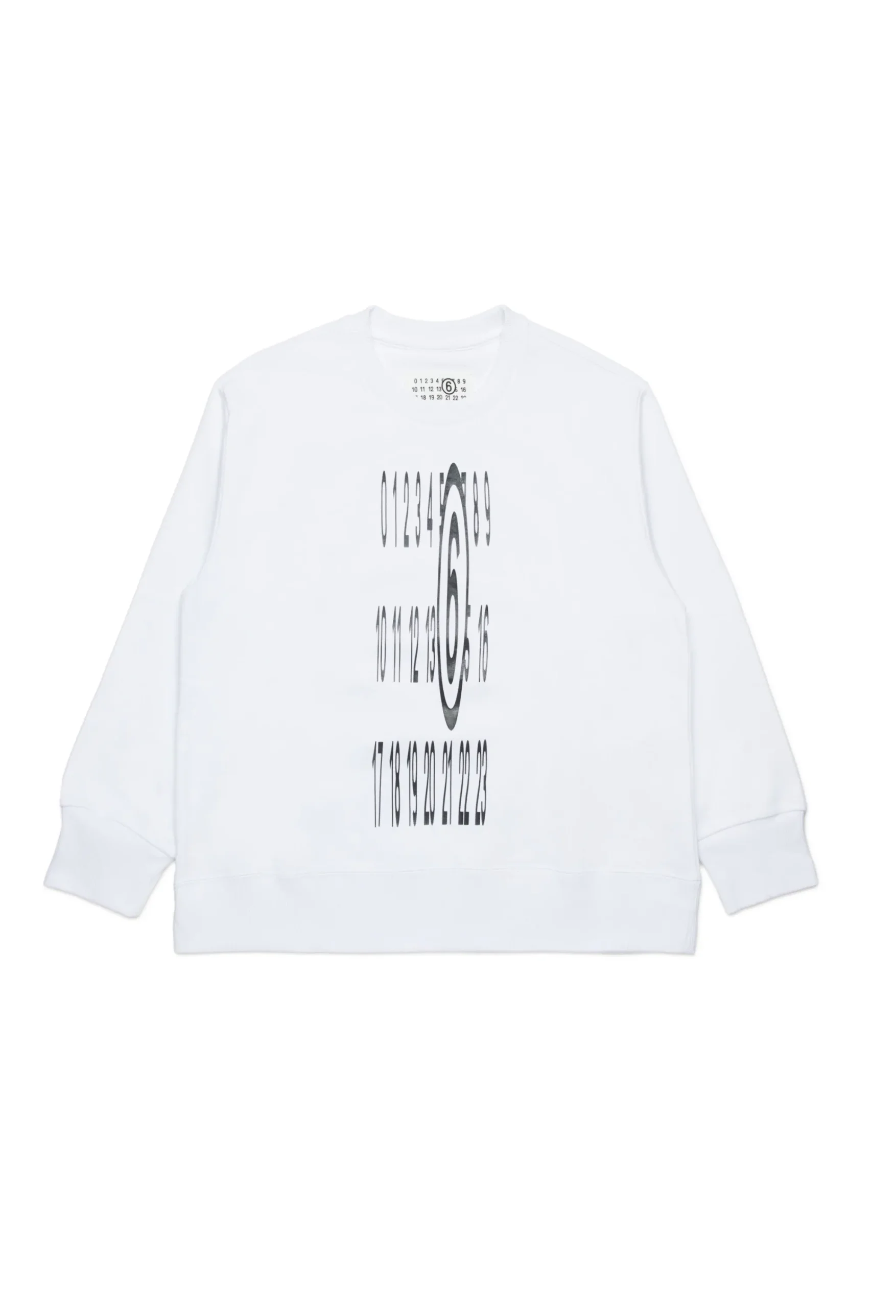 Sweatshirts | Logomania>MM6 MAISON MARGIELA Crew-neck sweatshirt with Stretched logo white