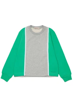 Sweatshirts | Activewear>MARNI Crew-neck sweatshirt with colorblock details pastel green