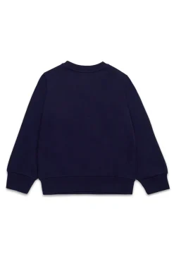 Sweatshirts>DIESEL Crew-neck sweatshirt with shield logo print blue peacoat