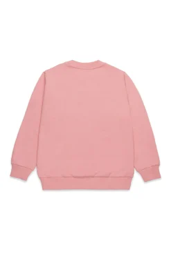 Sweatshirts>DIESEL Crew-neck sweatshirt with sequin logo light pink