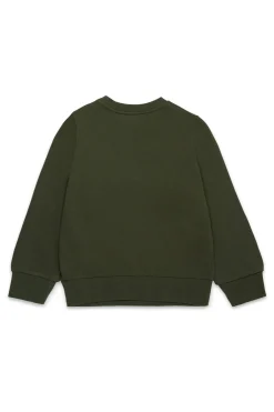 Sweatshirts | Sweatshirts>DIESEL Crew-neck sweatshirt with maxi logo print dusty olive