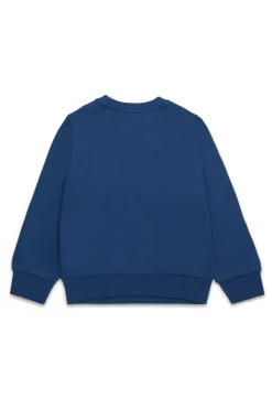 Sweatshirts | Sweatshirts>DIESEL Crew-neck sweatshirt with maxi logo print blue denim