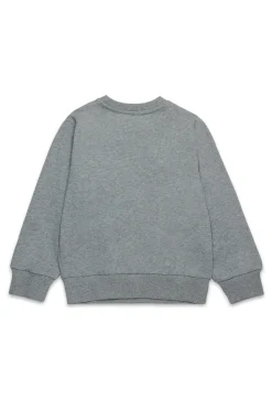 Sweatshirts | Sweatshirts>DIESEL Crew-neck sweatshirt with maxi shield logo grey melange