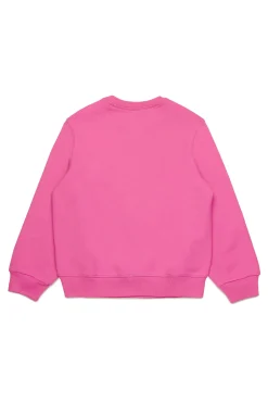 Sweatshirts>DSQUARED2 Crew-neck sweatshirt with boxed logo fuxia