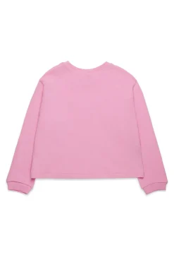 Sweatshirts>MARNI Crew-neck sweatshirt with baguette logo antique lilac pink