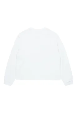 Sweatshirts>MARNI Crew-neck sweatshirt with baguette logo natural white