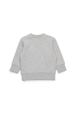 Sweatshirts | Oval D By Diesel>DIESEL Crew-neck sweatshirt with used-effect Oval D logo grey melange