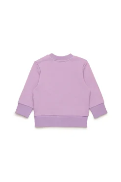 Sweatshirts | Oval D By Diesel>DIESEL Crew-neck sweatshirt with used-effect Oval D logo lavender