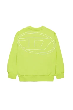 Oval D By Diesel | Oval D By Diesel>DIESEL Crew-neck sweatshirt with maxi Oval D logo slime green